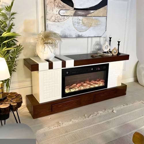 طاولة مدفأة كهربائية فاخرة - Decorative Electric Fireplace Table