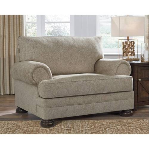 كنبة مقعدين خشب سويدي- بيج - Swedish Wood Two-Seater Sofa - Beige