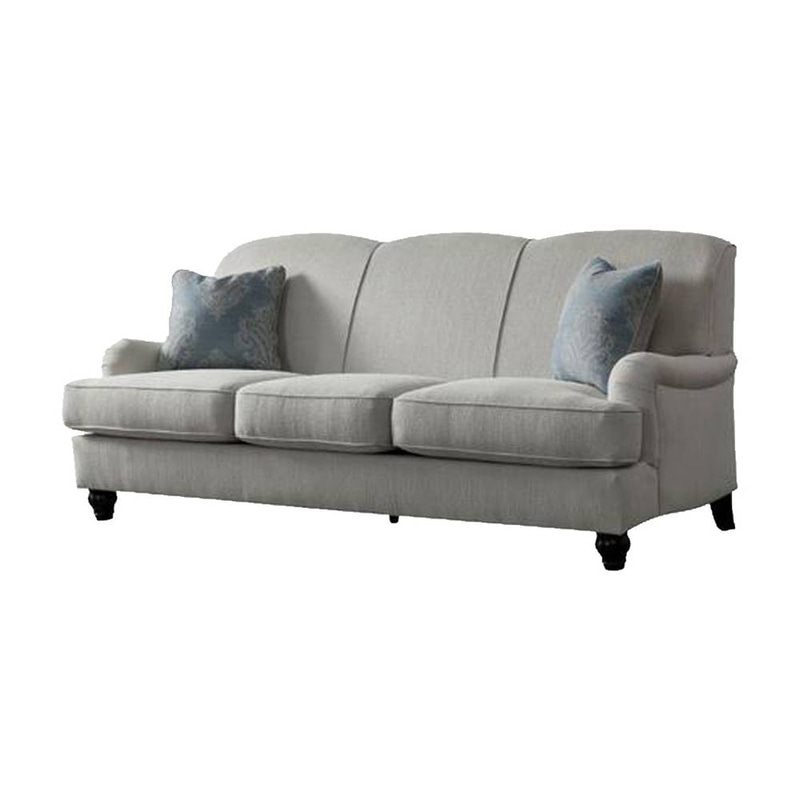 كنبة ثلاث مقاعد بوليستر - بيج و أزرق فاتح - Polyester Three-Seater Sofa - Beige and Light Blue
