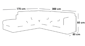 كنبة زاوية حرف L - رمادي, L-Shape Corner Sofa - Gray