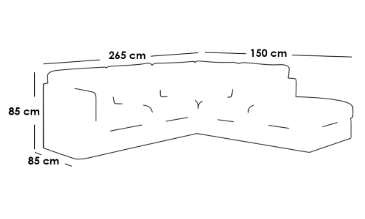 كنبة زاوية حرف L - بيج - L-Shape Corner Sofa - Beige
