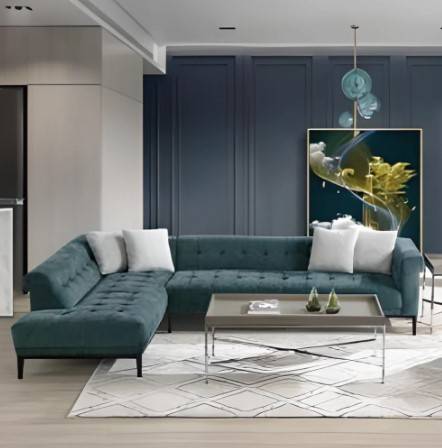 كنب مودرن متعدد الألوان مع قماش مخمل وخشب سويدي - Modern Colorful Velvet and Swedish Wood Sofa
