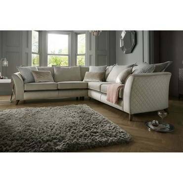 كنبة زاوية حرف L - بيج - L-Shape Corner Sofa - Beige
