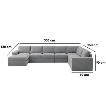 كنبة زاوية دائرية رمادية - Round Corner Sofa - Grey
