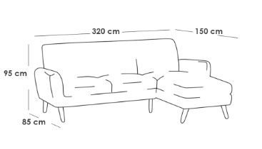 كنبة زاوية - خشب سويدي - أزرق - Corner Sofa - Swedish Wood - Blue
