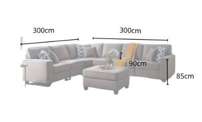 كنبة كتان بيج بخشب سويدي - Beige Linen Sofa with Swedish Wood

