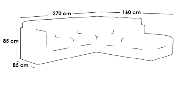 كنبة زاوية حرف L - بيج - L-Shape Corner Sofa - Beige
