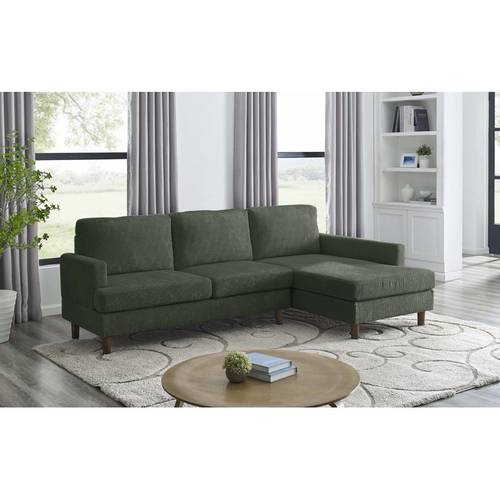 Luxury Green Linen Corner Sofa - كنب زاوية فاخر من الكتان الأخضر
