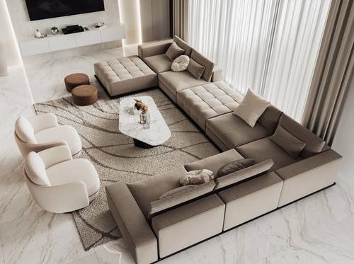 كنب أوبال مودرن عصري  Opal Modern U-Shaped Sofa Set