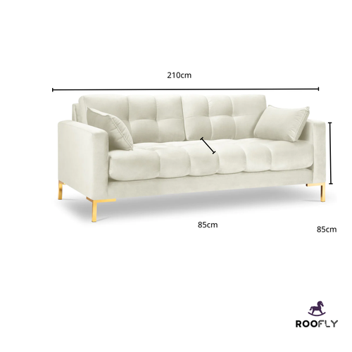 Luxury White Velvet Sofa - كنبة مخملية بيضاء فاخرة
