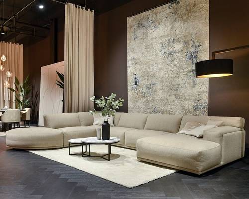Modern U-shaped Corner Sofa - كنب ركني عصري على شكل حرف U
