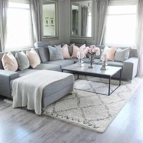 كنبة دائرية خشب سويدي و كتان - رمادي - Swedish wood and linen round sofa - gray