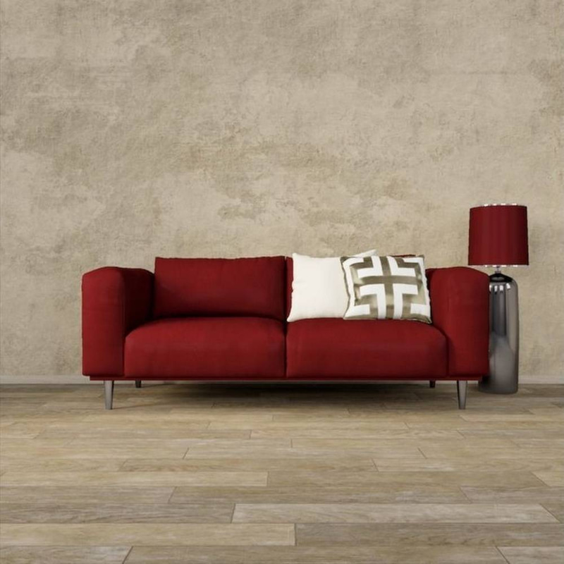 كنبة ثلاثة مقاعد خشب سويدي و مخمل - احمر - Three-Seater Sofa, Swedish Wood and Velvet - Red

