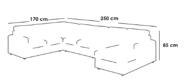 كنبة زاوية كتان وخشب سويدي - بيج - Linen and Swedish Wood Corner Sofa - Beige