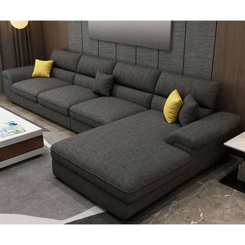كنبة زاوية - كتان - رمادي - Corner Sofa - Linen - Grey