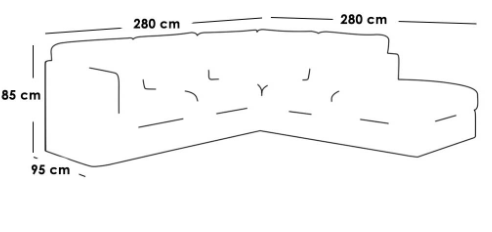 كنبة زاوية حرف L - بيج - L-Shape Corner Sofa - Beige

