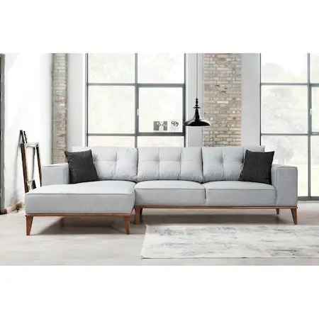   كنبة زاوية فاخرة رمادية اللون 🛋️ 