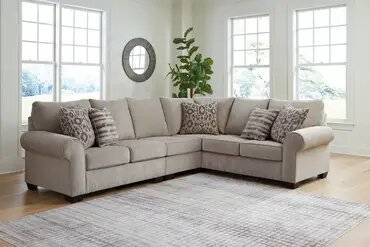 كنبة خشب ام دي اف وكتان - بيج - Beige Linen MDF Wood Sofa