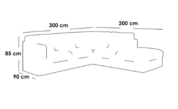 كنبة زاوية خشب سويدي و كتان - بيج - Swedish Wood and Linen Sectional Sofa - Beige
