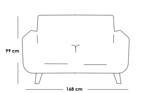 Two-Seater Faux Wood Sofa - Beige - أريكة بمقعدين خشب صناعي - بيج

