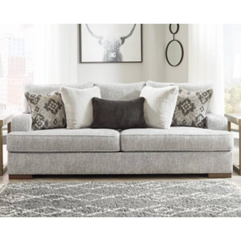 كنبة ثلاث مقاعد قماش - رمادي فاتح - Fabric 3 Seater Sofa - Light Grey