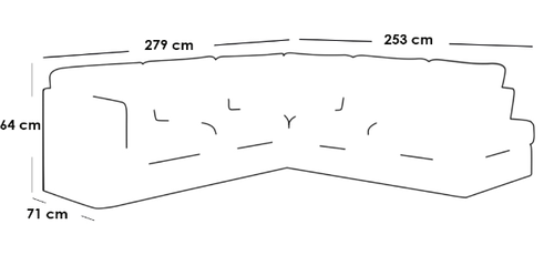كنبة زاوية حرف - L- أبيض - L-Shaped Corner Sofa - White

