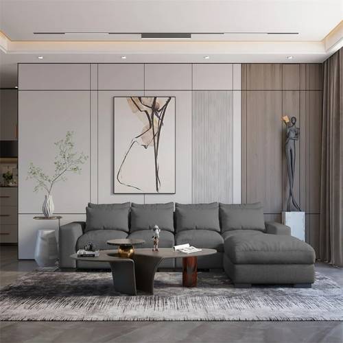 Modern L-Shape Sectional Sofa - كنب ركني زاوية مودرن على شكل حرف L
