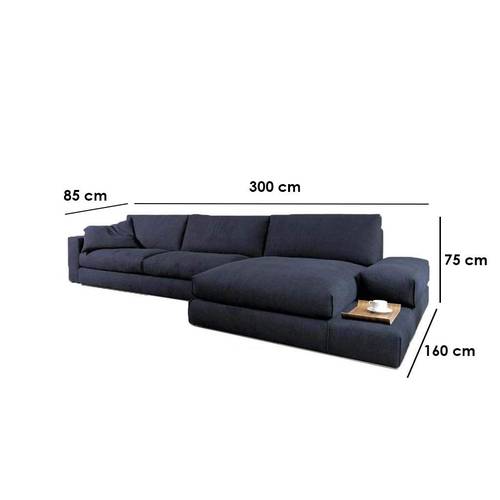 L-Shape Corner Sofa - Blue - كنبة زاوية حرف L - أزرق
