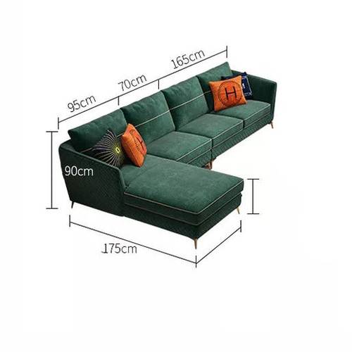 كنبه اخضر بحرف L من بيزناس - Biznas L-Shaped Green Sofa
