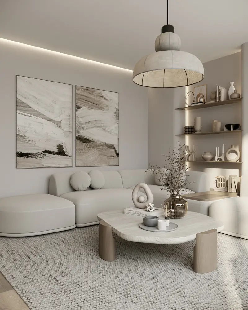 فيورا - ركنة كيرفي هادئة - Fiora - Serene Curve Sectional Sofa