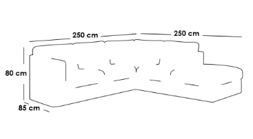 كنبة زاوية حرف L - رمادي - L-Shape Corner Sofa - Grey
