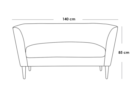 كنبة مقعدين خشب سويدي - زهري - Swedish Wood Two-Seat Sofa - Pink