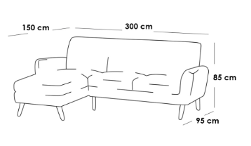 كنبة زاوية - مخمل - زهري - Corner Sofa - Velvet - Pink
