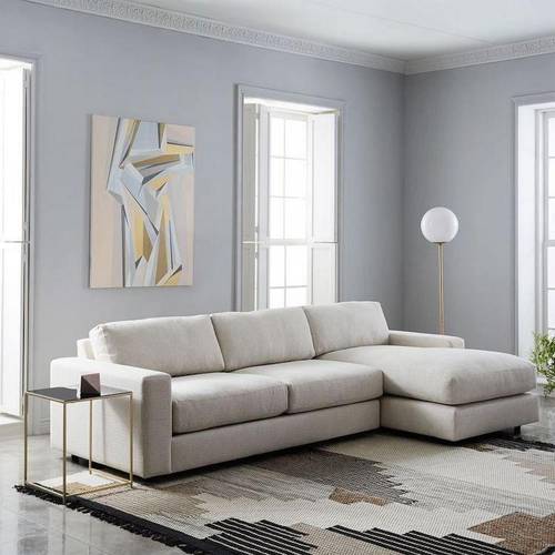 كنبة زاوية حرف L - بيج - L-Shape Corner Sofa - Beige
