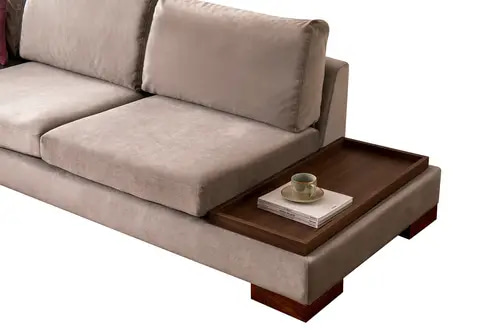 Luxury Gray Corner Sofa with Hidden Clips - كنب زاوية رمادي فخم مع مشابك مخفية
