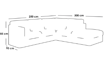 كنبة زاوية خشب سويدي وكتان - اوف وايت - Swedish wood and linen corner sofa - off-white
