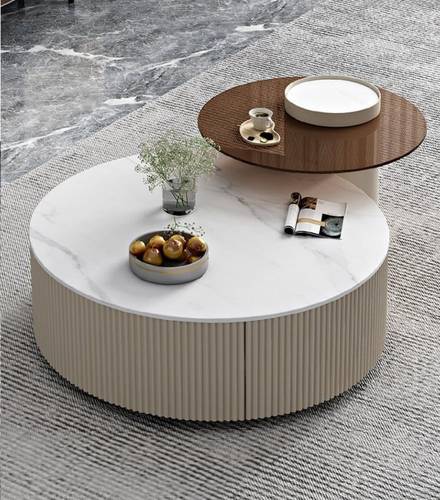 طاولة قهوة دائرية مودرن مزدوجه - Modern Double Round Coffee Table