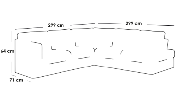 كنبة زاوية حرف L - بيج - L-Shape Corner Sofa - Beige
