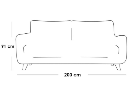 كنبة مقعدين خشب سويدي- رمادي - Two-Seater Swedish Wood Sofa - Grey