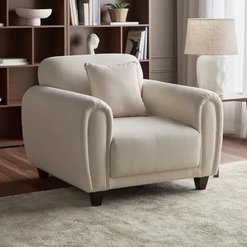 Gianna fabric armchair - white
