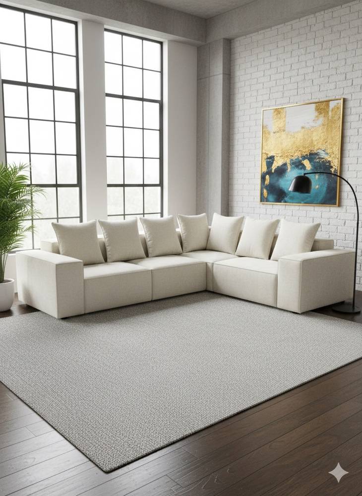 كنبة زاوية كتان بيج  Corner SofaL inen  Beige