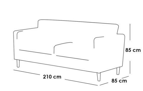 Two-Seater Sofa Swedish Wood - Yellow - كنبة مقعدين خشب سويدي - أصفر
