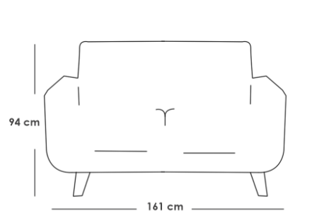 Two Seater Sofa - Beige - كنبة مقعدين - بيج