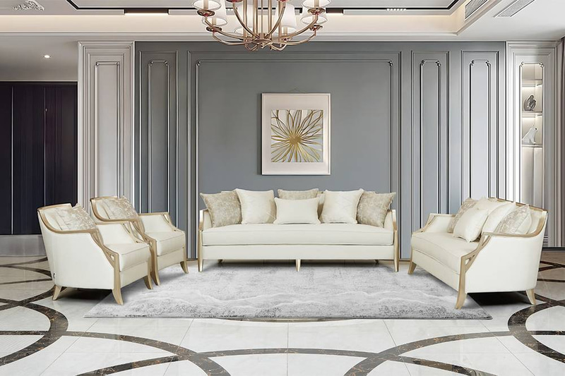 طقم كنب 4 قطع نيو كلاسيك - New Classic 4-Piece Sofa Set
