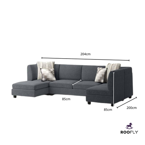 كنب زاوية رمادي فخم - ZID - للراحة والأناقة 🛋️ - Luxurious Gray Corner Sofa - ZID - For Comfort and Elegance 🛋️
