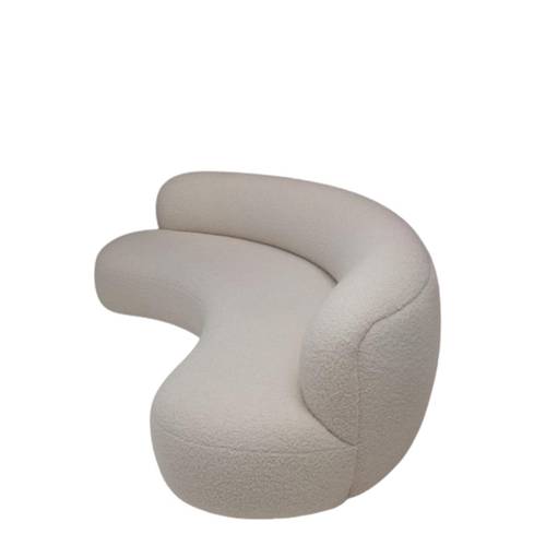 كنبة ثلاث مقاعد سويدي وبوكليه - أبيض, Three-Seater Swedish and Boucle Sofa - White