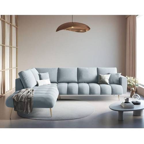 كنبة زاوية حرف - L- أزرق - L-Shaped Blue Corner Sofa
