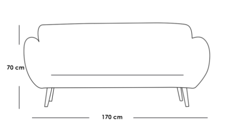 كنبة مقعدين خشب سويدي- أزرق - Swedish Wood Two-Seater Sofa - Blue