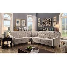كنبة زاوية خشب سويدي و كتان - بيج - Swedish Wood and Linen Corner Sofa - Beige