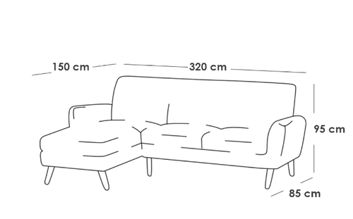 كنبة زاوية - خشب سويدي - أزرق - Corner Sofa - Swedish Wood - Blue
